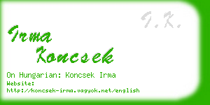 irma koncsek business card